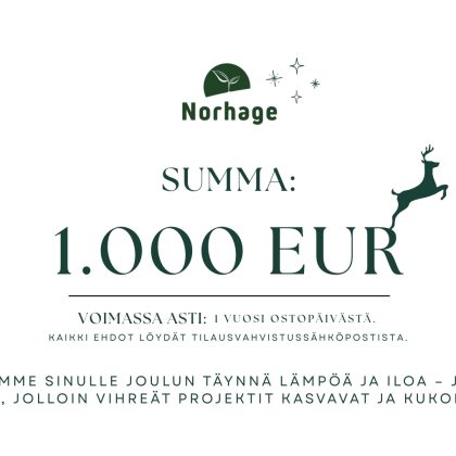 1000 euron lahjakortti