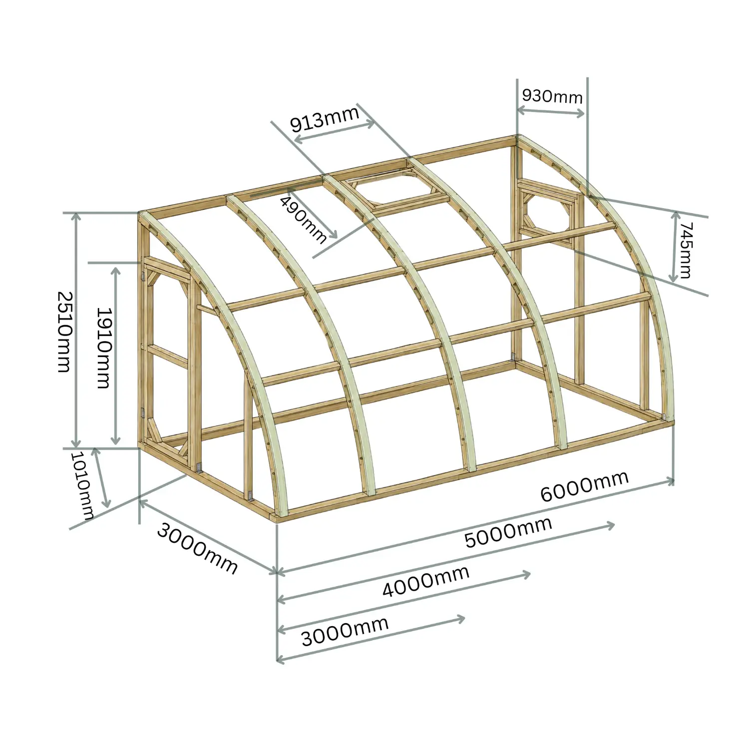 Puinen seinäkasvihuone Seinä 300 (6-18m²) - Image 9